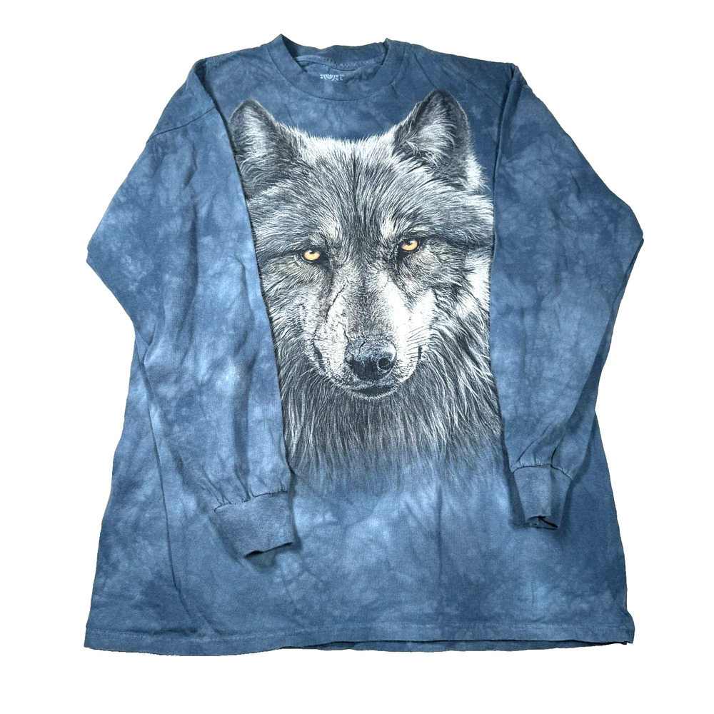 The Mountain "Warrior Wolf" Wolf Long Sleeve T-Shirt, Adult L, Preshrunk Cotton